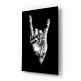 Horns Hands Glass Wall Art