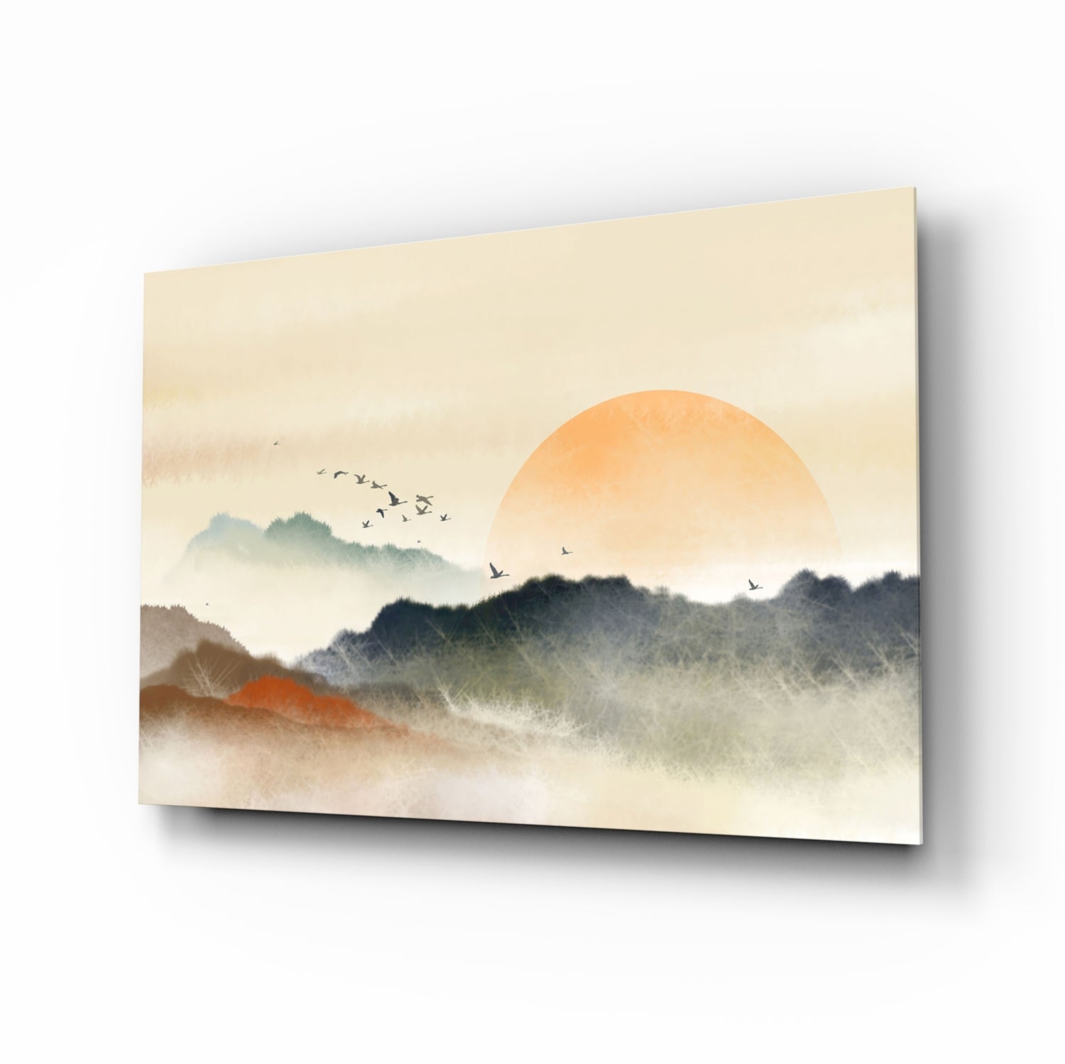 Abstract Landscape Glass Wall Art