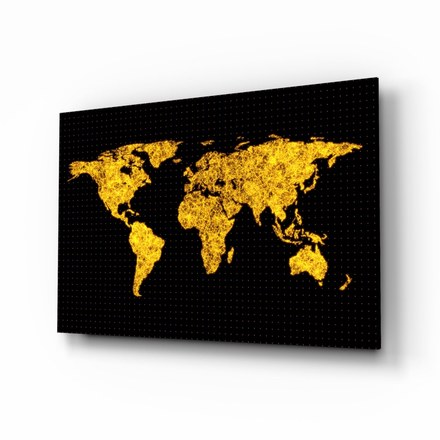 World Map Glass Wall Art