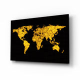 World Map Glass Wall Art