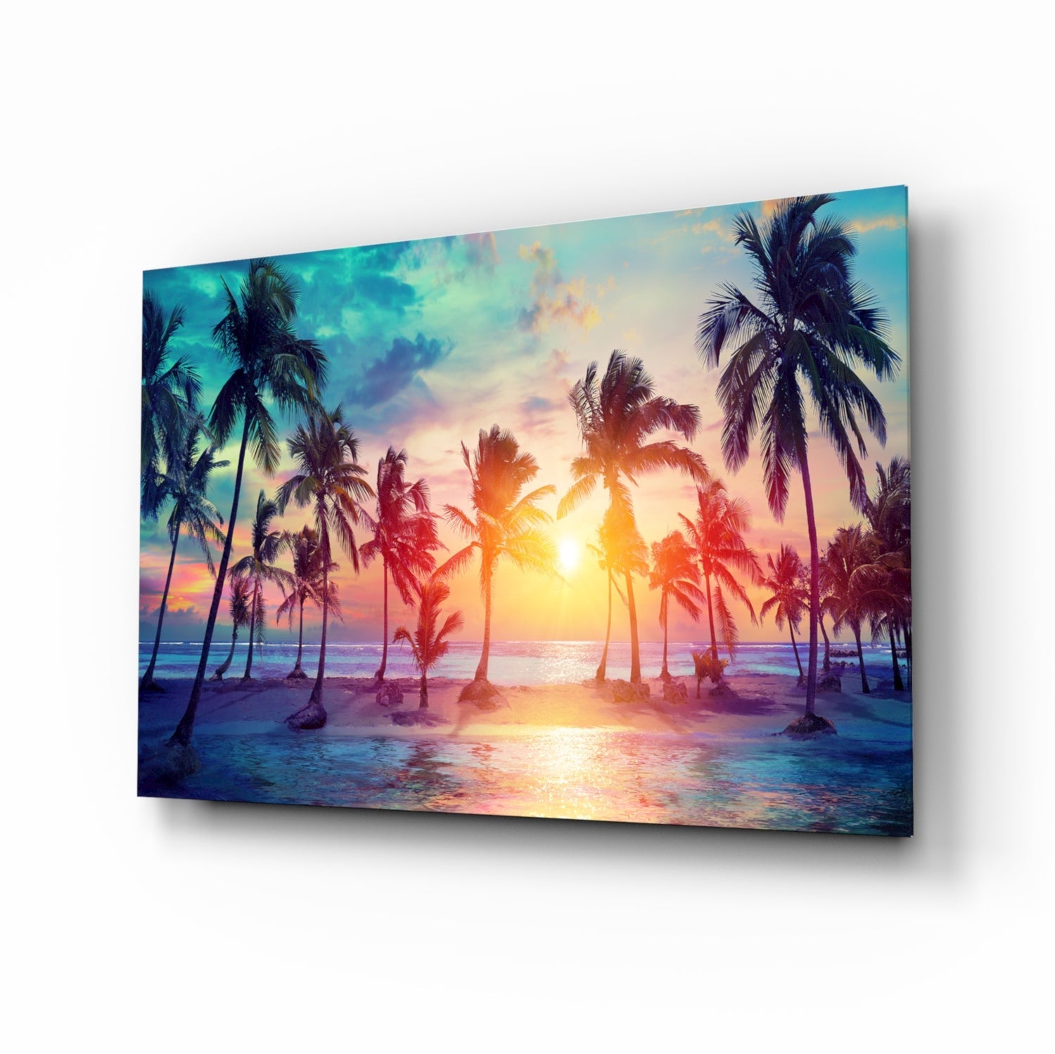 Sunset and Palms Glass Art