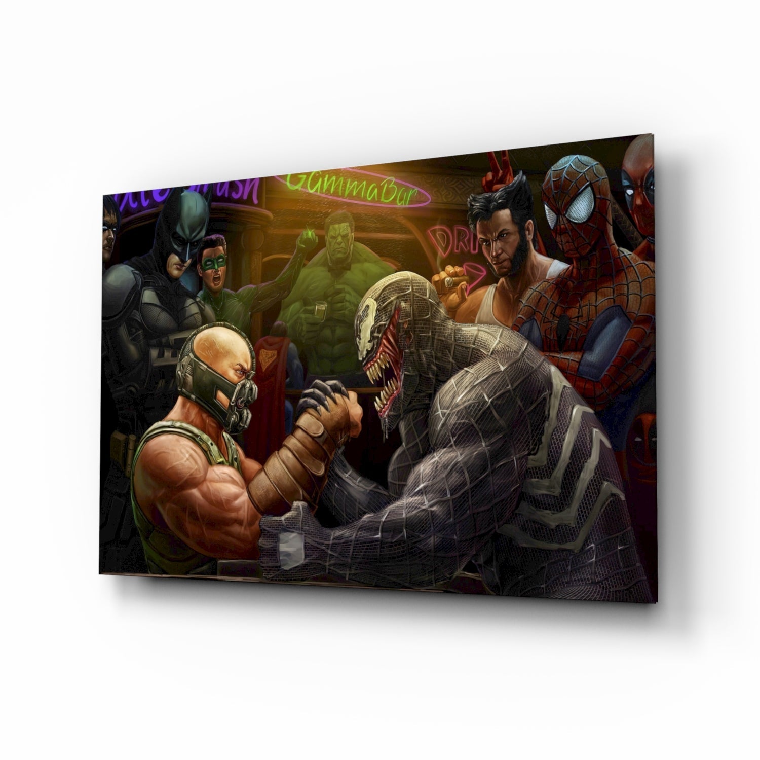 Venom vs Bane Glass Art