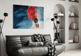 Baloon to the Moon Glass Wall Art