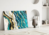 Marble Waves Glass Wall Art