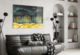 Golden Forest Glass Wall Art