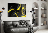 Yellow Woman Glass Wall Art