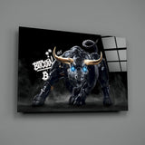 Bull, Bitcoin Glass Wall Art