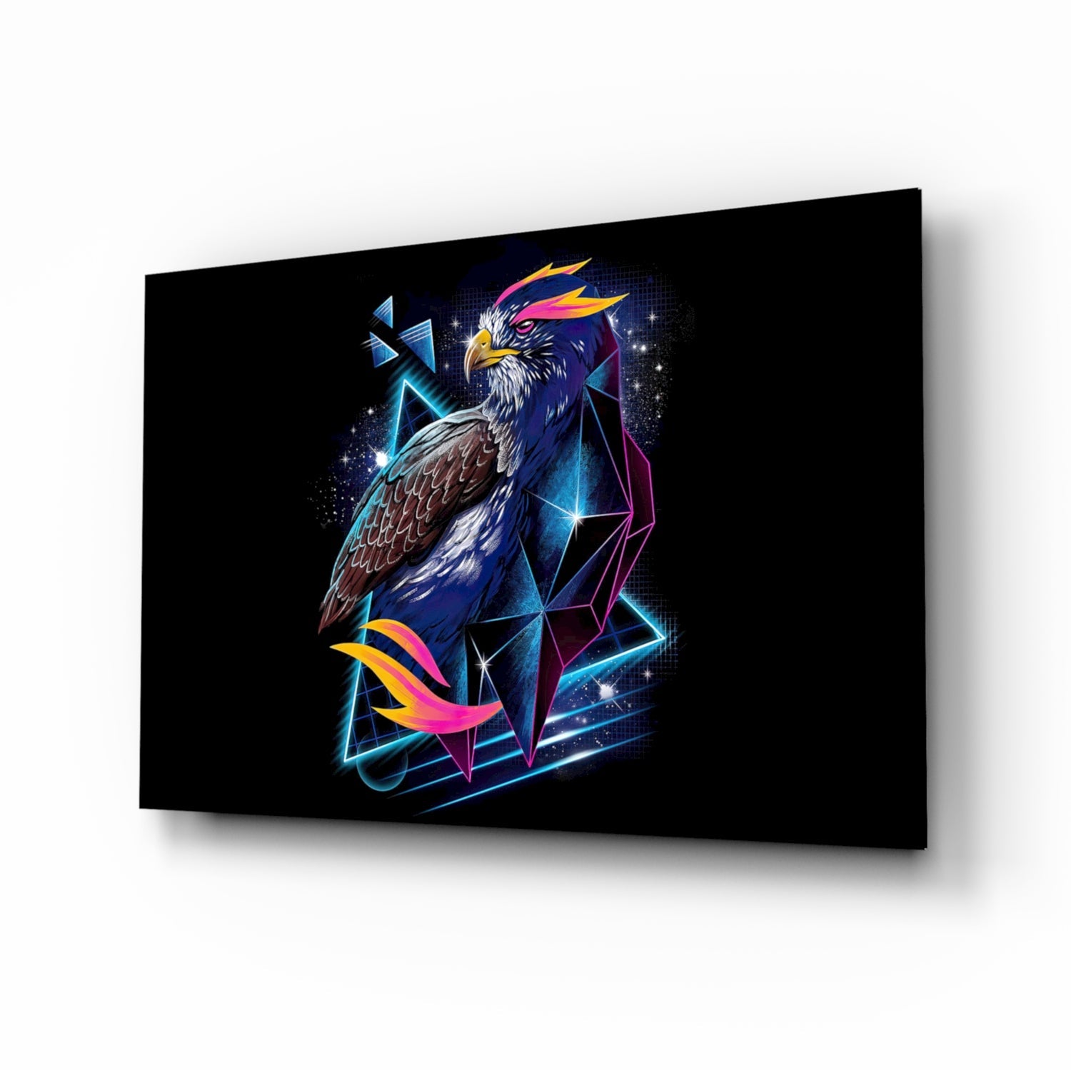 Diamond Hawk Glass Wall Art