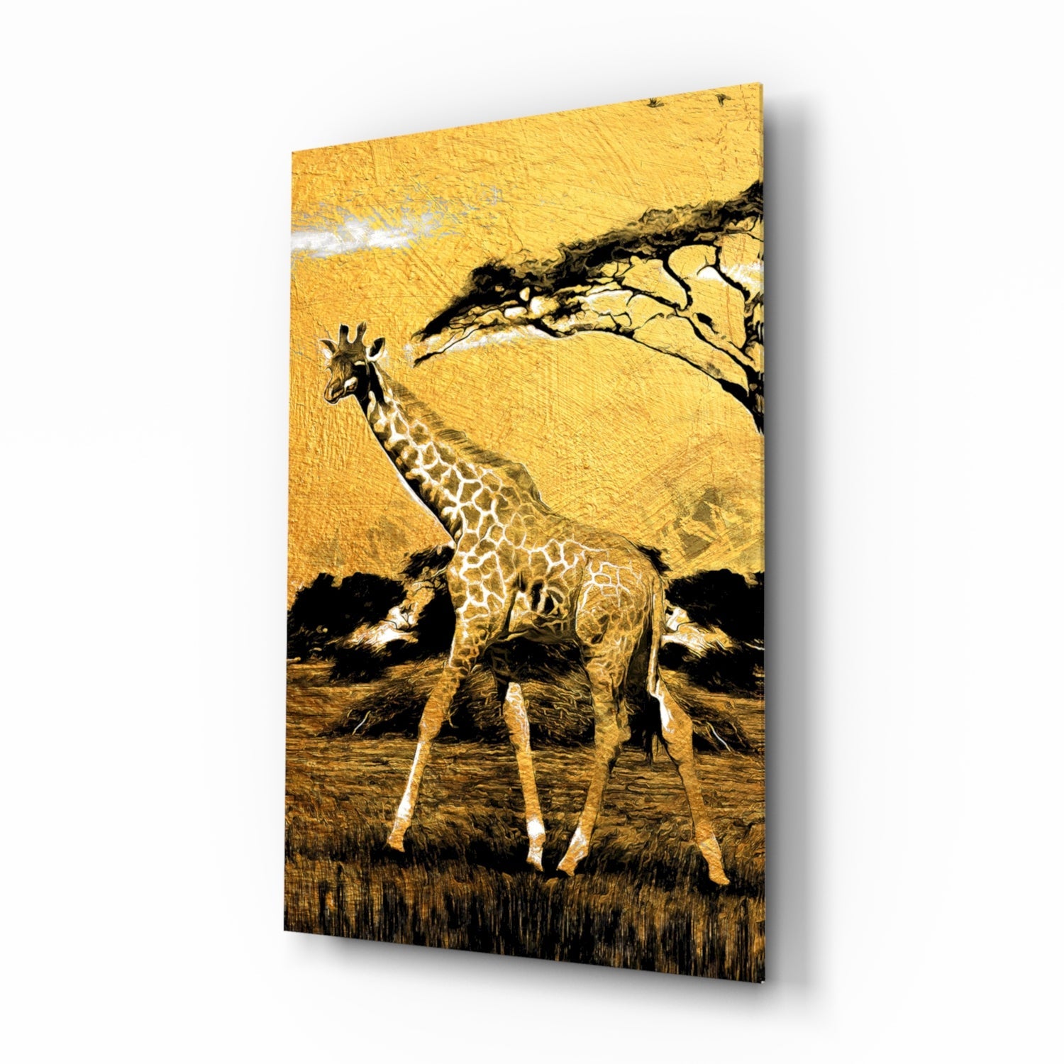 Giraffe Glass Wall Art