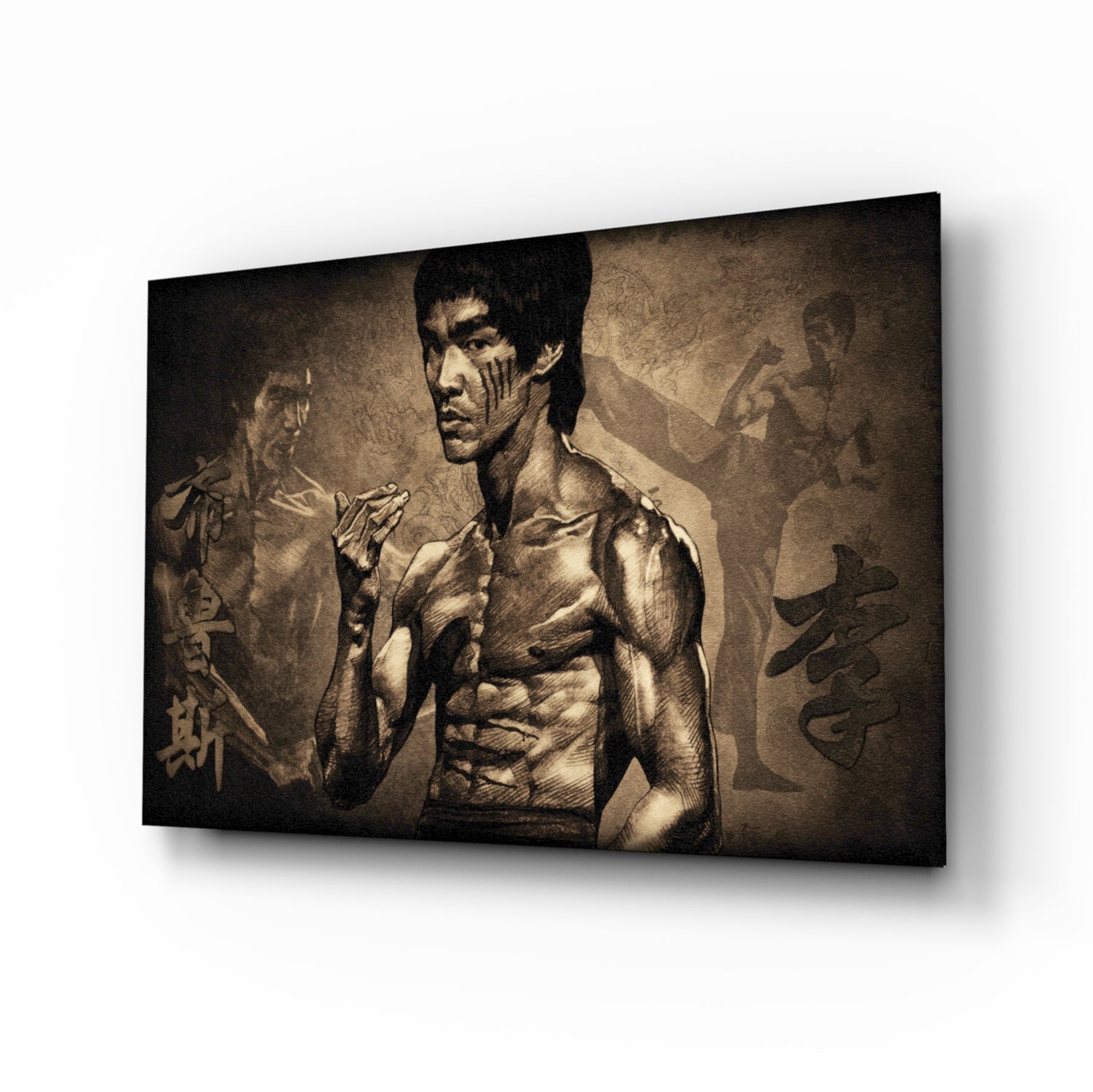 Bruce Lee Glass Wall Art