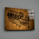 USA Map Glass Wall Art