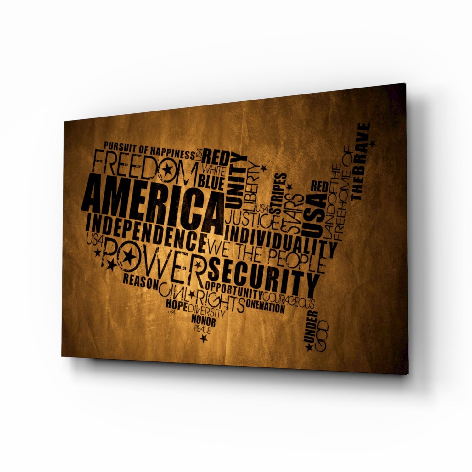 USA Map Glass Wall Art