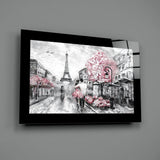 Pink and Paris Glass Wall Art