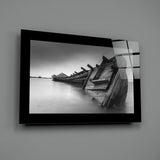 Abondened Boat Glass Wall Art