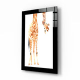 Curious Giraffe Glass Wall Art