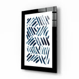 Blue Lines Glass Wall Art