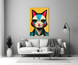 The Cat Glass Wall Art || Designer's Collection