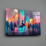 Cubic Walk Glass Wall Art || Designer's Collection