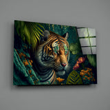 Trap Behind Flowers Glass Wall Art || Designer's Collection