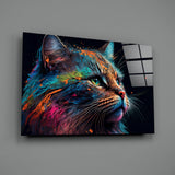 Colorful Cat Glass Wall Art || Designer's Collection