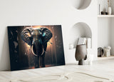 Glory of an Elephant Glass Wall Art || Designer's Collection