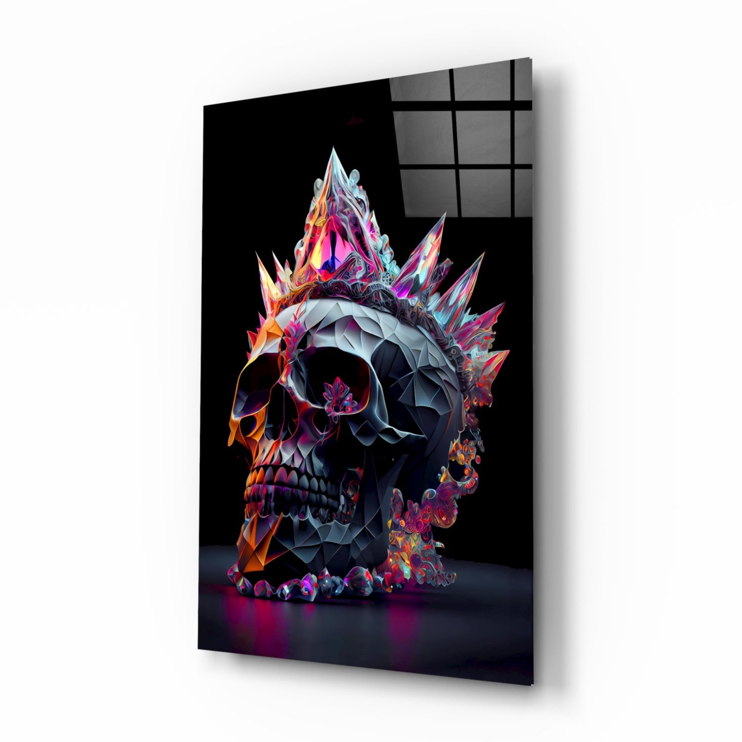 Diamond Skull Glass Wall Art || Designers Collection