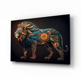 Lion Glass Wall Art || Designers Collection