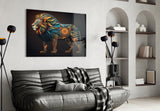 Lion Glass Wall Art || Designers Collection