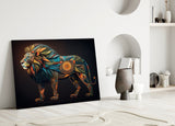 Lion Glass Wall Art || Designers Collection