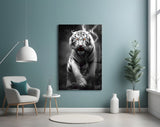 Tiger's Wrath Glass Wall Art || Designer's Collection