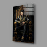 Elvis Presley in the Throne Glass Wall Art || Designer's Collection