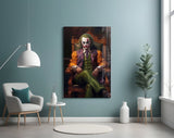 Joker in the Throne Glass Wall Art || Designer's Collection