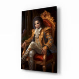 Michael Jackson in the Throne Glass Wall Art || Designer's Collection