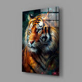 Tiger Glass Wall Art || Designer's Collection