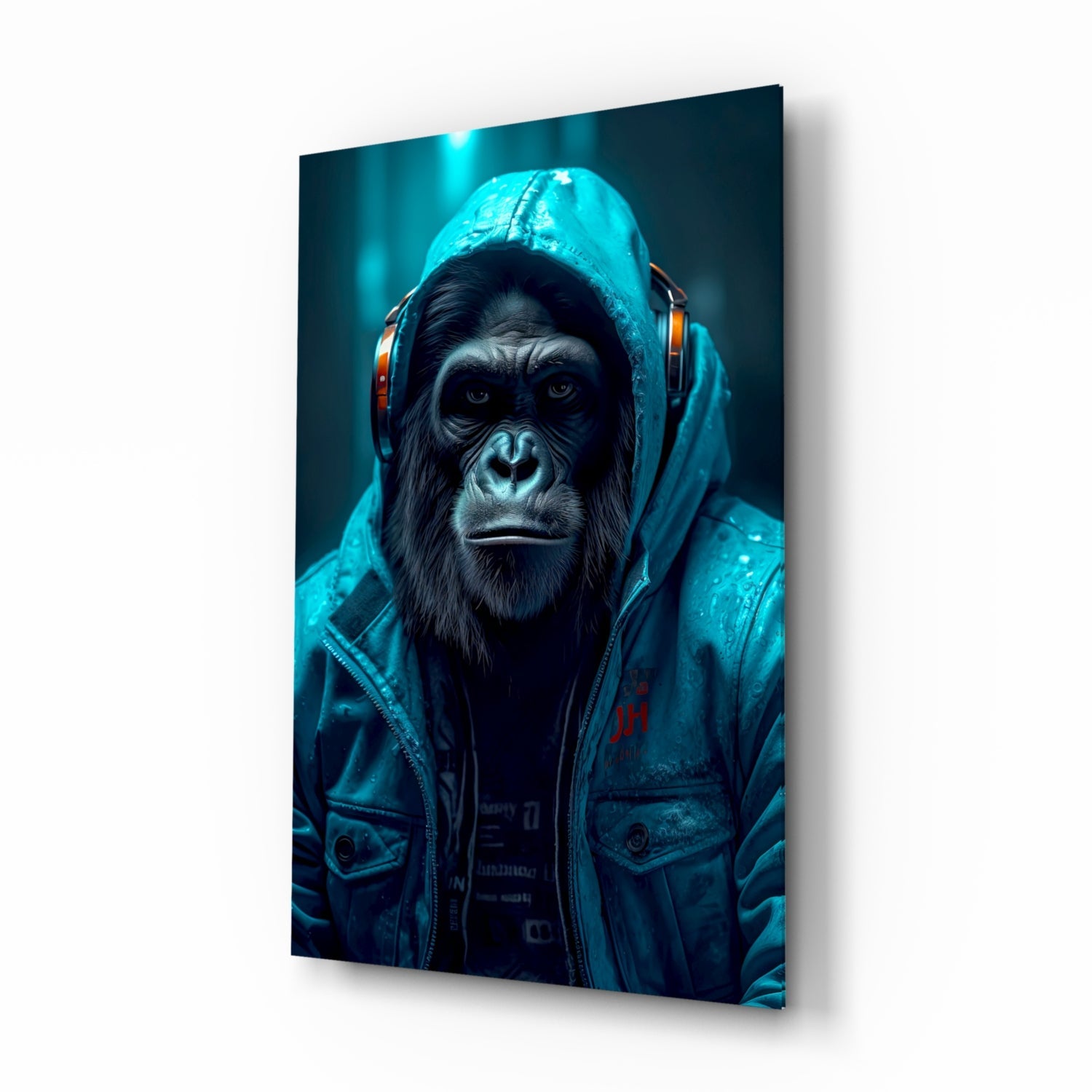 Music and the Ape  Glass Wall Art || Designer's Collection