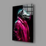 Rhino in Style Glass Wall Art || Designer's Collection