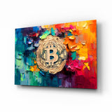 Bitcoin Glass Wall Art || Designer Collection