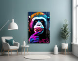 Monkey Kiss Glass Wall Art || Designer Collection