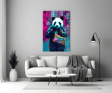 Shopper Panda Glass Wall Art || Designer Collection