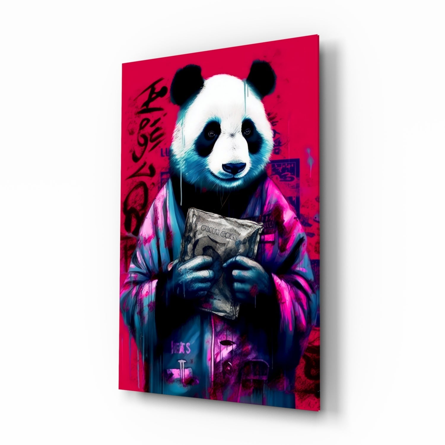 Panda Glass Wall Art || Designer Collection