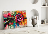 Rose Bullet Glass Wall Art || Designer Collection