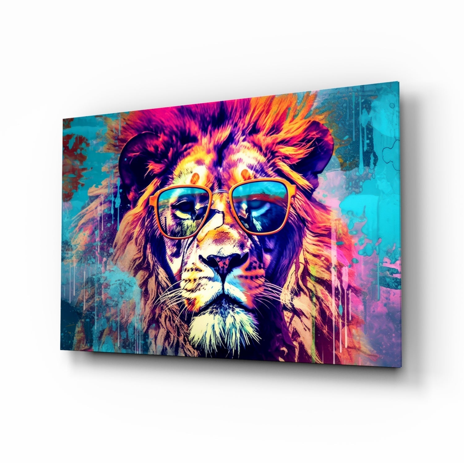 Cool Lion Glass Wall Art || Designer Collection