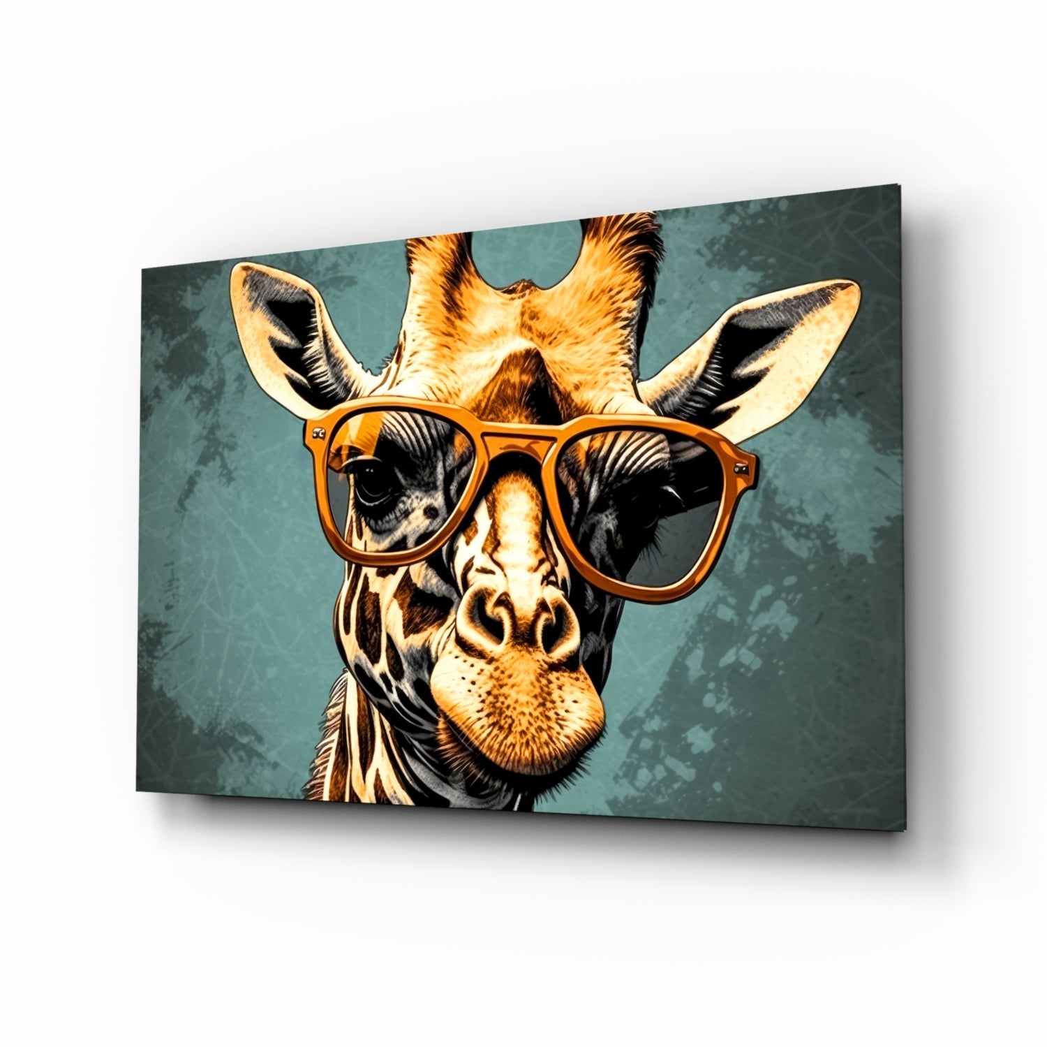 Cool Giraffe Glass Wall Art || Designer Collection