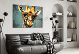 Cool Giraffe Glass Wall Art || Designer Collection