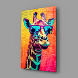 Cool Giraffe Glass Wall Art || Designer Collection