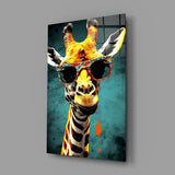 Cool Giraffe Glass Wall Art || Designer Collection