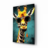 Cool Giraffe Glass Wall Art || Designer Collection