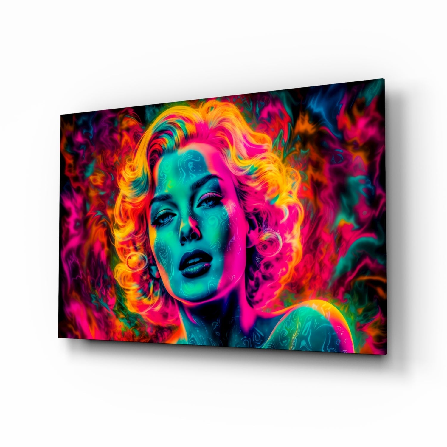 Girl in Fire Glass Wall Art || Designer Collection