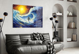 Waves Glass Wall Art || Designer Collection