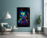 Neon Mouse Glass Wall Art || Designer Collection